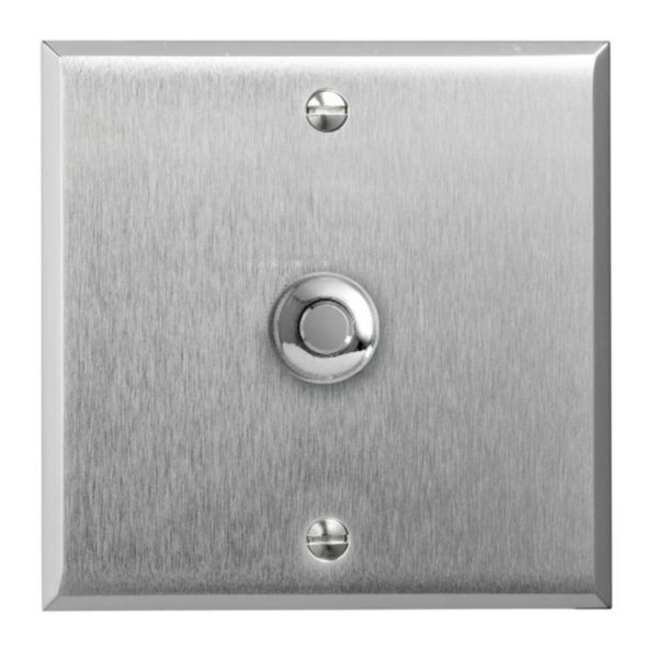 Poussoir à bouton rond Mémoire finition Acier Brossé Art d'Arnould