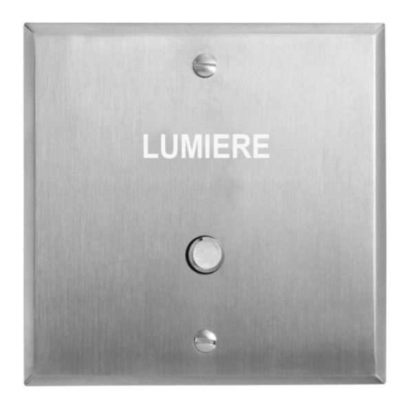 Art d'Arnould univers Mémoire poussoir lumineux 1 poste sans collerette avec marquage Lumière - acier brossé