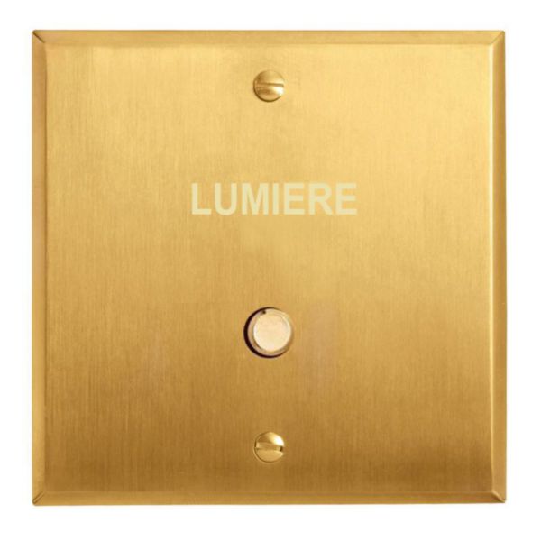 Art d'Arnould univers Mémoire poussoir lumineux 1 poste sans collerette avec marquage Lumière - or brossé