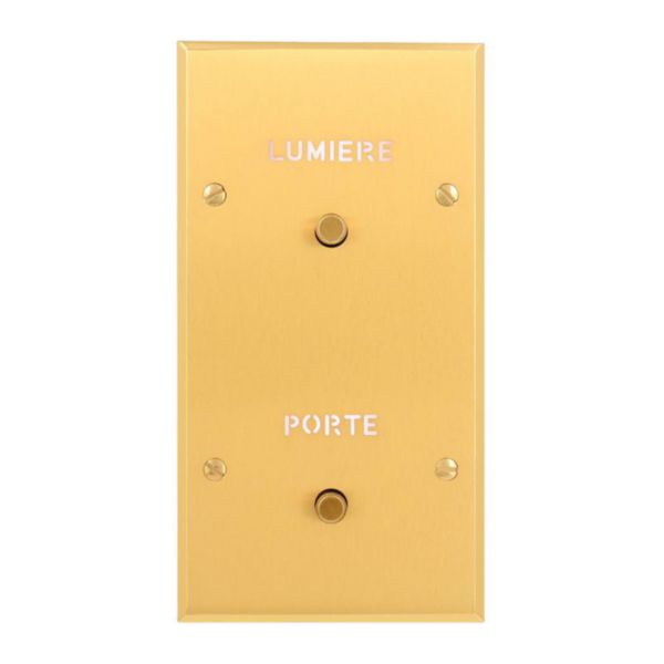 Guichet lumineux avec marquages Porte et Lumière Mémoire finition Or Brossé Art d'Arnould