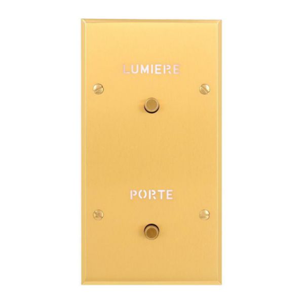 Guichet lumineux avec marquages Porte et Lumière Mémoire finition Or Brossé Art d'Arnould