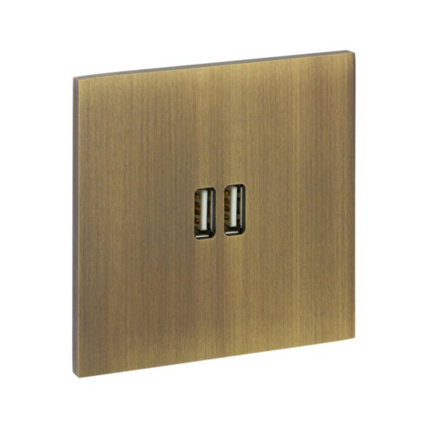 Prise Prise Chargeur USB Type A+A 15W Epure finition Bronze Art d'Arnould 