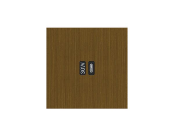 Prise Prise Chargeur USB Type C 30W Power delivery Epure finition Bronze Art d'Arnould 