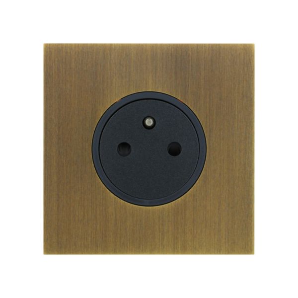 Prise de courant 2P+T Epure finition Bronze Art d'Arnould 