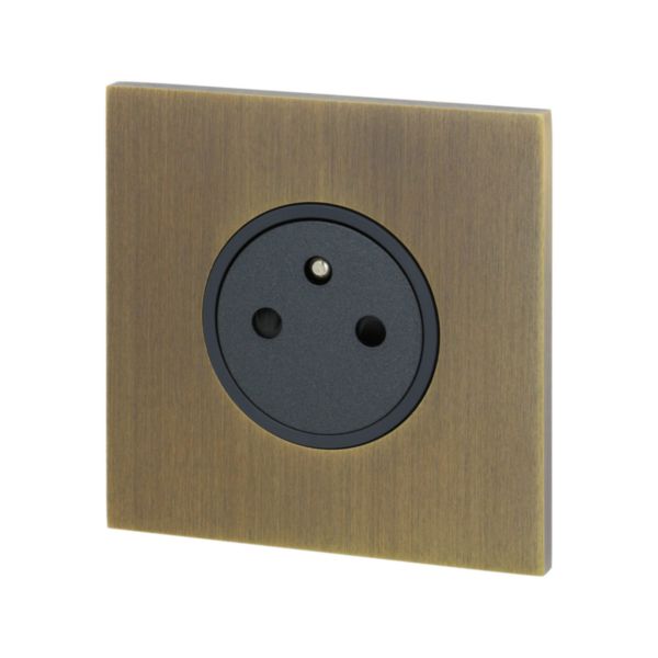 Prise de courant 2P+T Epure finition Bronze Art d'Arnould 