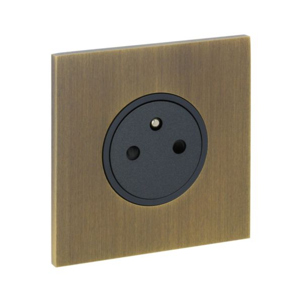 Prise de courant 2P+T Epure finition Bronze Art d'Arnould 