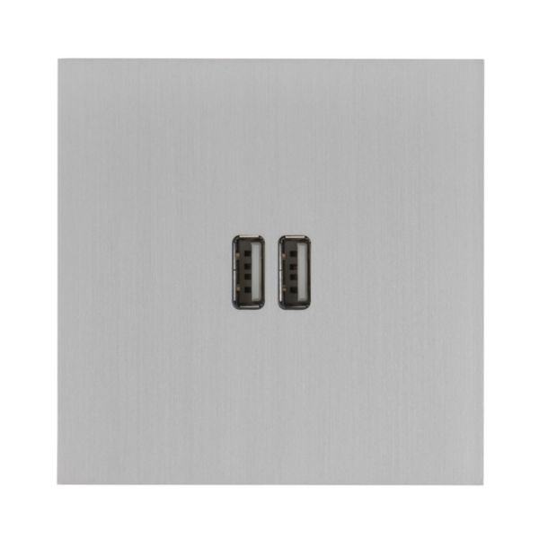 Prise Prise Chargeur USB Type A+A 15W Epure finition Acier Brossé Art d'Arnould 