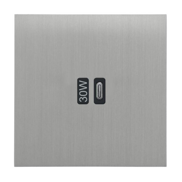 Prise Prise Chargeur USB Type C 30W Power delivery Epure finition Acier Brossé Art d'Arnould 