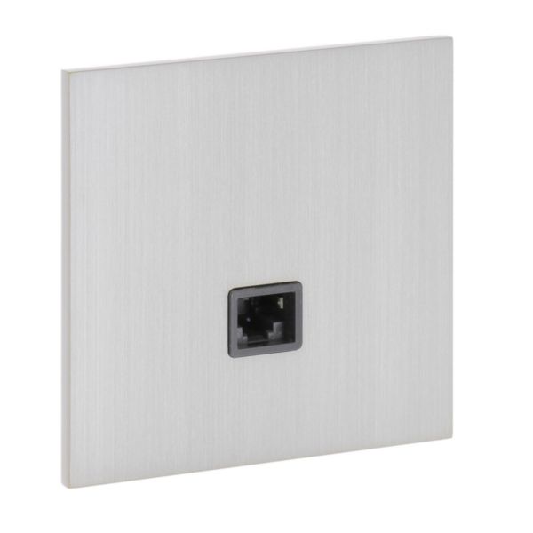 Prise RJ45 catégorie 6 FTP Epure finition Acier Brossé Art d'Arnould 