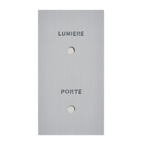 Guichet lumineux avec marquages Porte et Lumière Epure finition Acier Brossé Art d'Arnould 