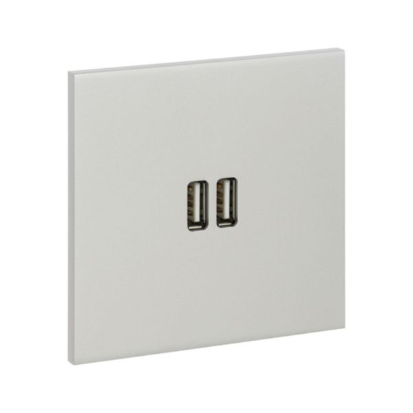 Prise Prise Chargeur USB Type A+A 15W Epure finition Acier Satin Art d'Arnould 