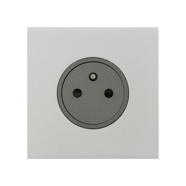 Prise de courant 2P+T Epure finition Acier Satin Art d'Arnould 