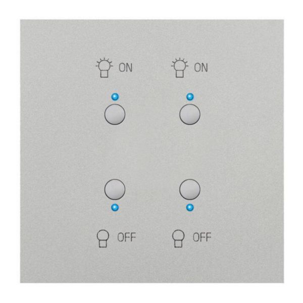 Art d'Arnould univers Epure commande double lumière MyHOME_Up - acier satin