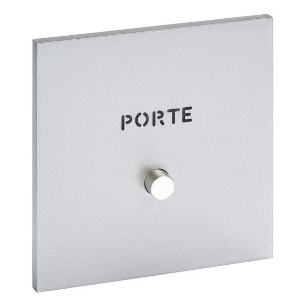 Art d'Arnould univers Epure poussoir lumineux 1 poste avec marquage Porte - acier satin