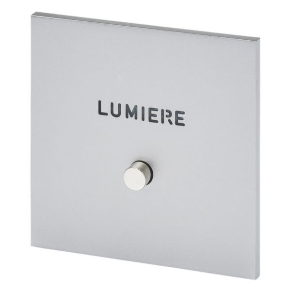 Art d'Arnould univers Epure poussoir lumineux 1 poste avec marquage Lumière - acier satin