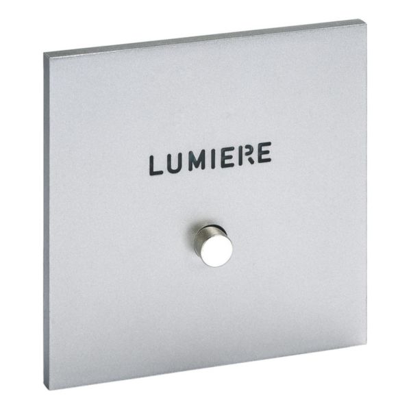 Art d'Arnould univers Epure poussoir lumineux 1 poste avec marquage Lumière - acier satin