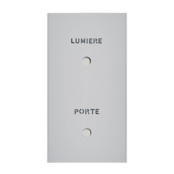 Art d'Arnould univers Epure poussoir lumineux 2 postes avec marquages Porte et Lumière - acier satin