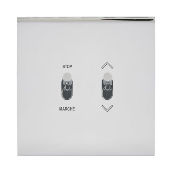 Commande de volet roulant à levier à position fixe Epure finition Acier Miroir Art d'Arnould 
