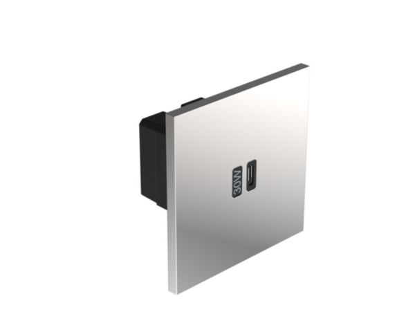 Art d'Arnould univers Epure prise chargeur simple USB Type-C 3A 30W rapide Power Delivery - Acier miroir - Page 10