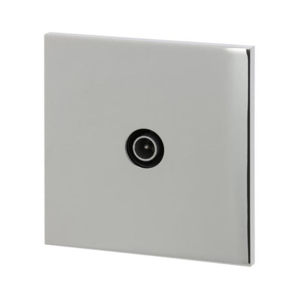 Prise télévision simple Epure finition Acier Miroir Art d'Arnould 