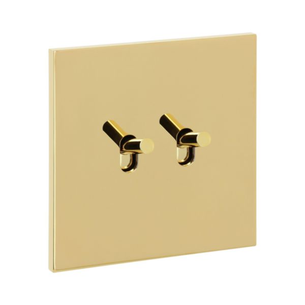 Double Poussoir à levier Epure finition Or Miroir Art d'Arnould 