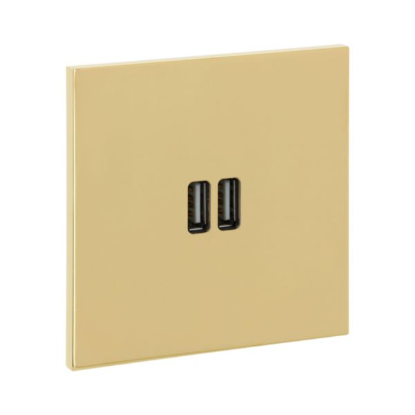 Prise Prise Chargeur USB Type A+A 15W Epure finition Or Miroir Art d'Arnould 