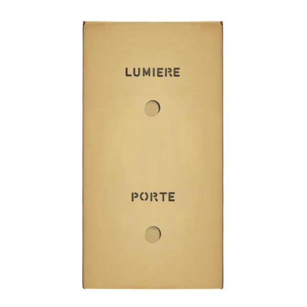 Art d'Arnould univers Epure poussoir lumineux 2 postes avec marquages Porte et Lumière - or miroir