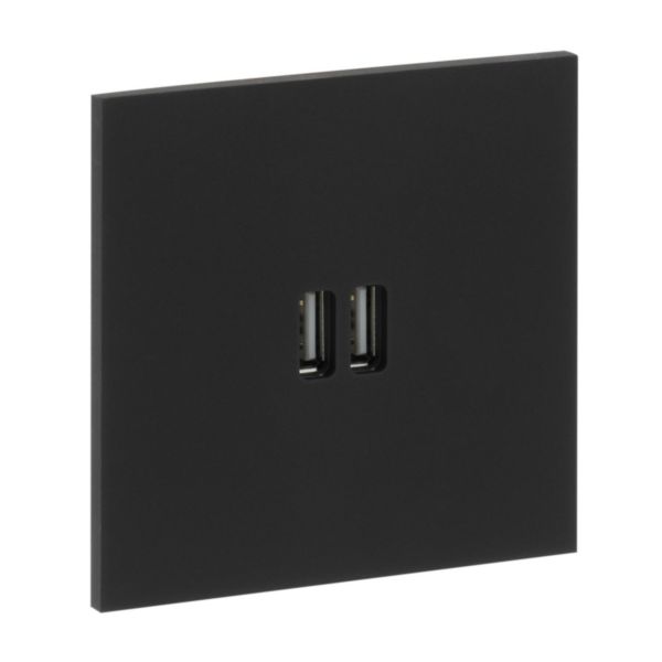 Prise Prise Chargeur USB Type A+A 15W Epure finition Noir Mat Art d'Arnould 