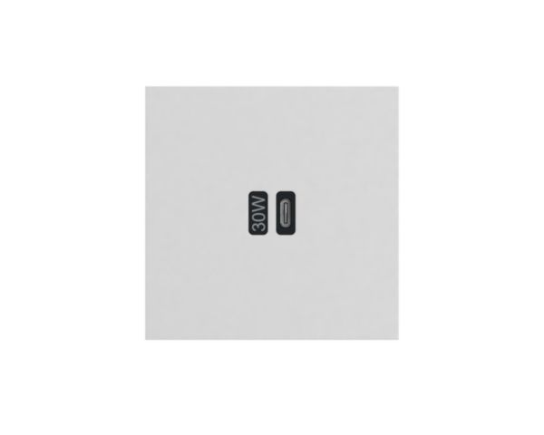 Prise Prise Chargeur USB Type C 30W Power delivery Epure finition Blanc Satin Art d'Arnould 