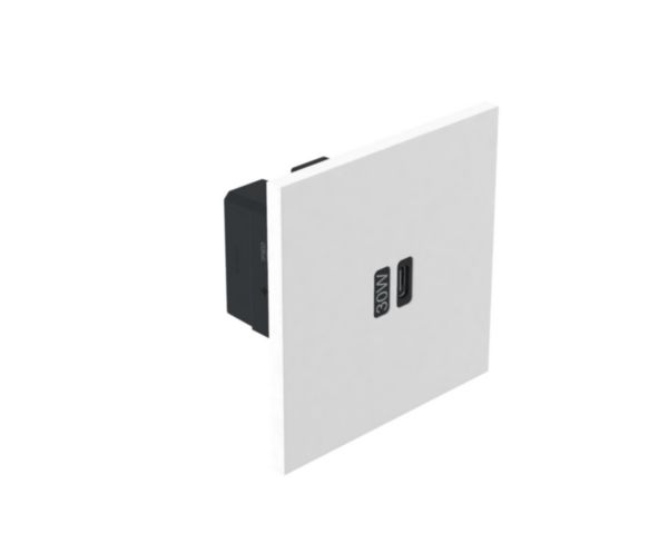 prise 1 USB Type-C Art Univers Epure 3A 30W Power Delivery - Blanc satin