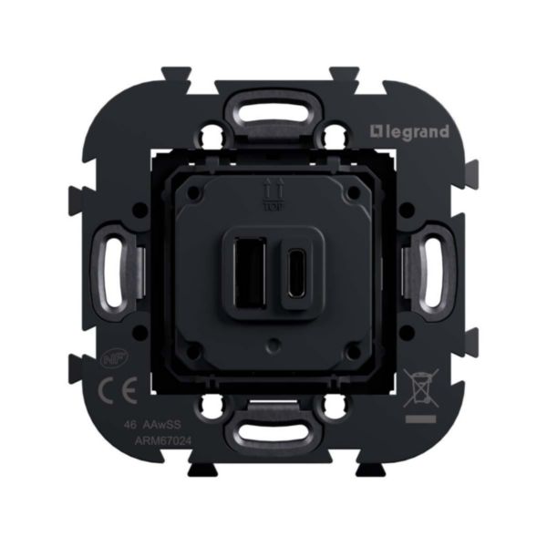 Double prise USB Type A + C 20W Power Delivery 1 poste - Art d'Arnould