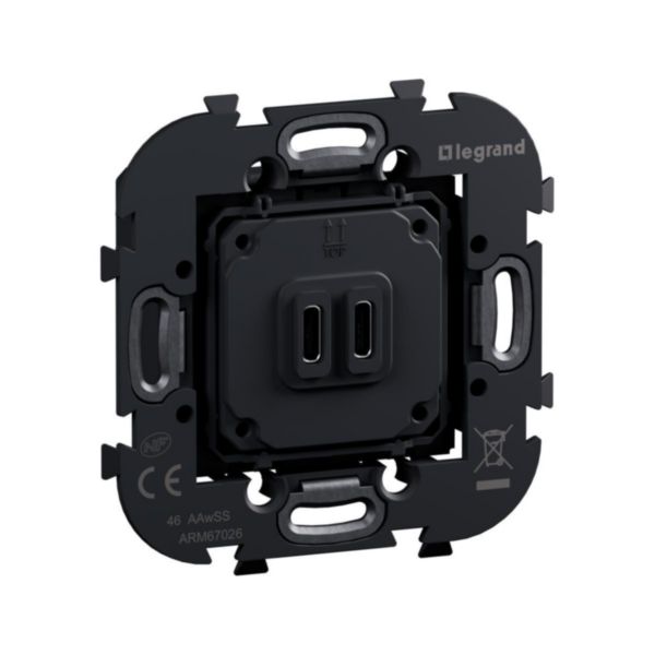 Double prise USB Type C + C 3A 30W Power Delivery 1 poste - Art d'Arnould