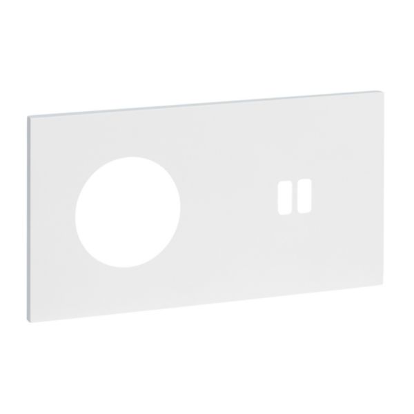 Plaque Prise 2P+T + Prise Chargeur USB 2 postes - Epure Blanc Satin Art d'Arnould