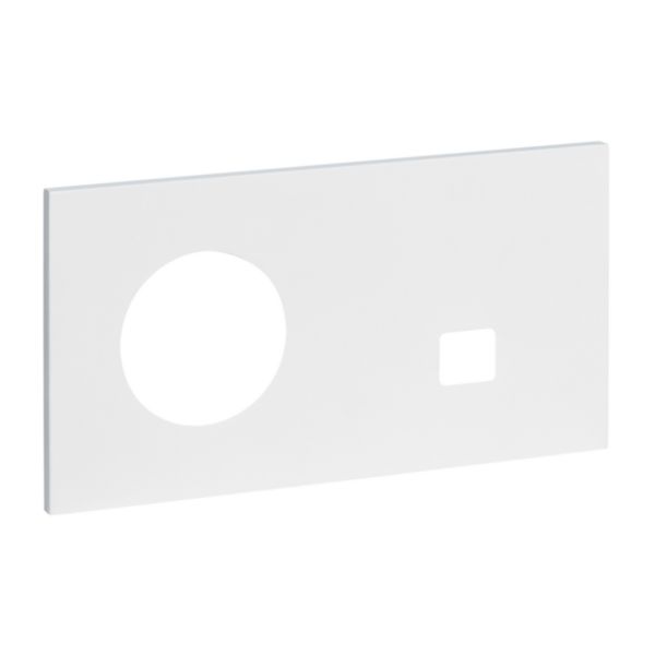 Plaque Prise 2P+T + RJ45 Cat 6 FTP 2 postes - Epure Blanc Satin Art d'Arnould