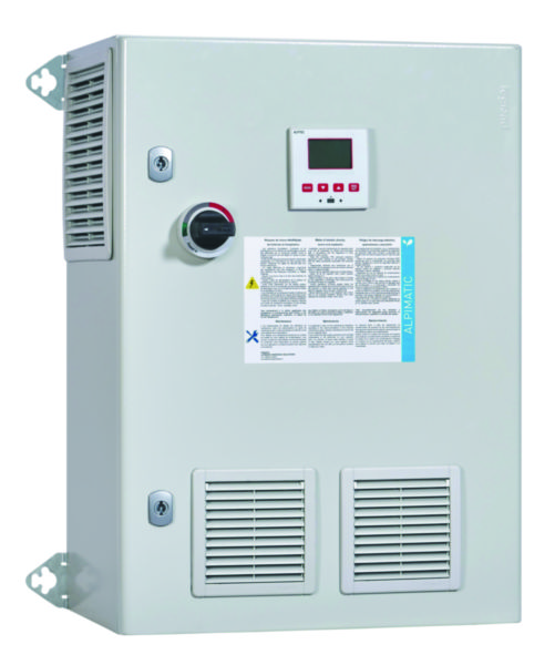 Coffret de compensation automatique Alpimatic 75kVAr à 3 gradins pour réseau triphasé 400V avec disjoncteur intégré