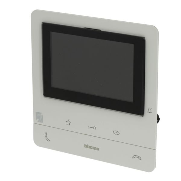 Poste intérieur vidéo couleur Classe 100 Basique avec écran 5pouces et boucle inductive Blanc
