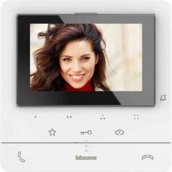Poste intérieur vidéo couleur Classe 100 Evolué avec écran 5pouces et boucle inductive Blanc