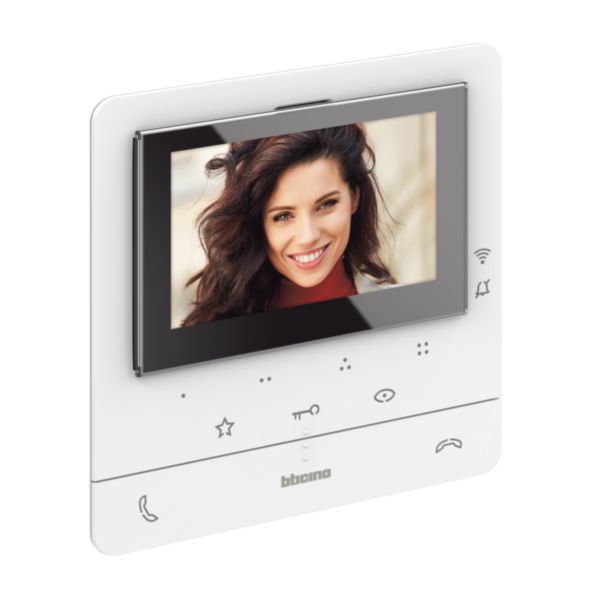 Poste intérieur vidéo couleur Classe 100X connecté avec écran 5pouces et boucle inductive Blanc
