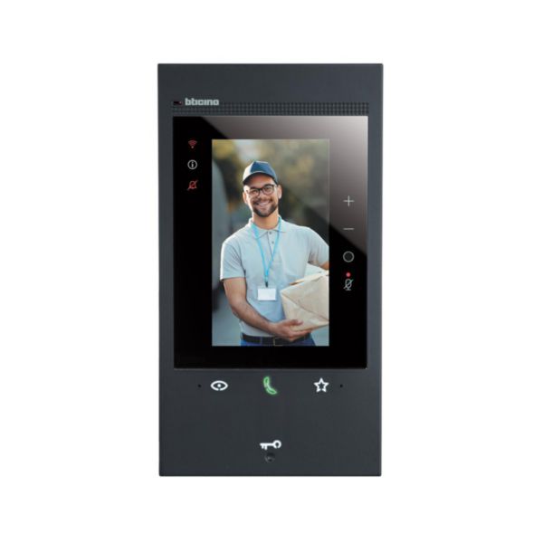Poste intérieur connecté noir Classe 300EOS with Netatmo avec écran 5pouces vertical, assistant vocal Alexa intégré et boucle inductive
