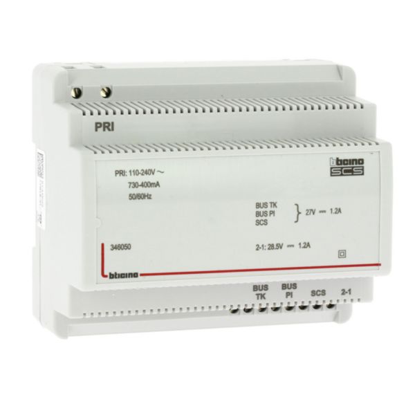 Alimentation et adaptateur vidéo pour portier 110V à 240V 27V= 1,2A - 6 modules