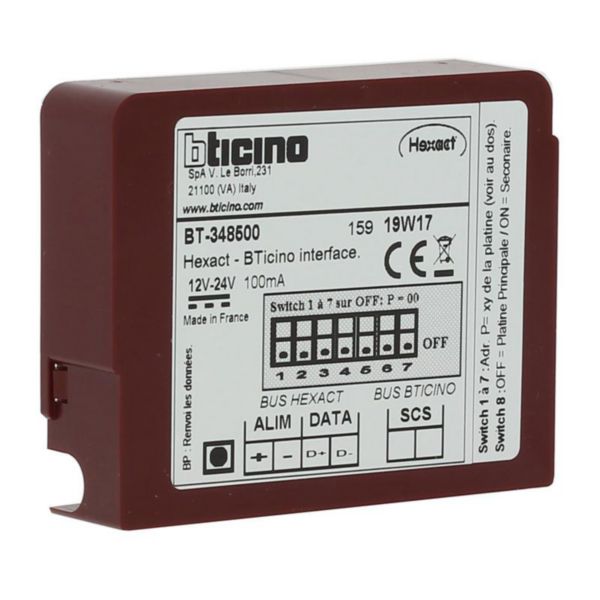 Interface de communication pour portiers Bticino et système de contrôle d'accès VIGIK® Hexact