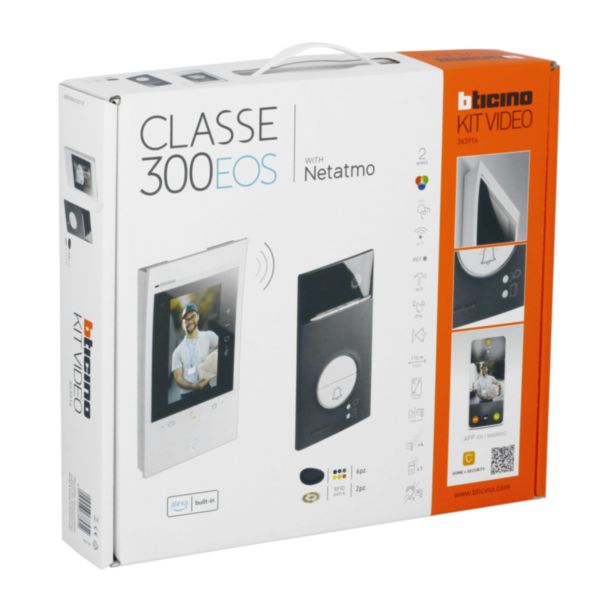 Kit portier vidéo connecté Classe 300EOS with Netatmo écran 5pouces - assistant vocal Alexa intégré + platine de rue Linea 3000 noire