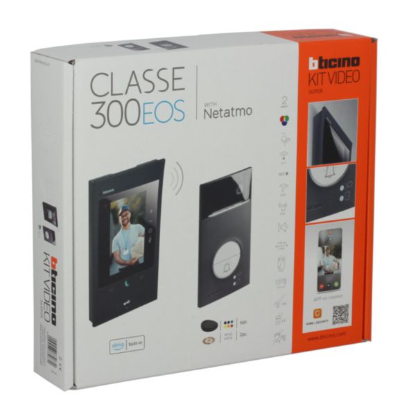 Kit portier connecté Classe 300EOS with Netatmo écran 5pouces avec assistant vocal Alexa et platine de rue Linea3000 - noir