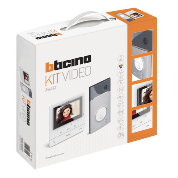 Kit portier vidéo couleur Classe 100 avec écran 5pouces et platine de rue Linea3000 grise
