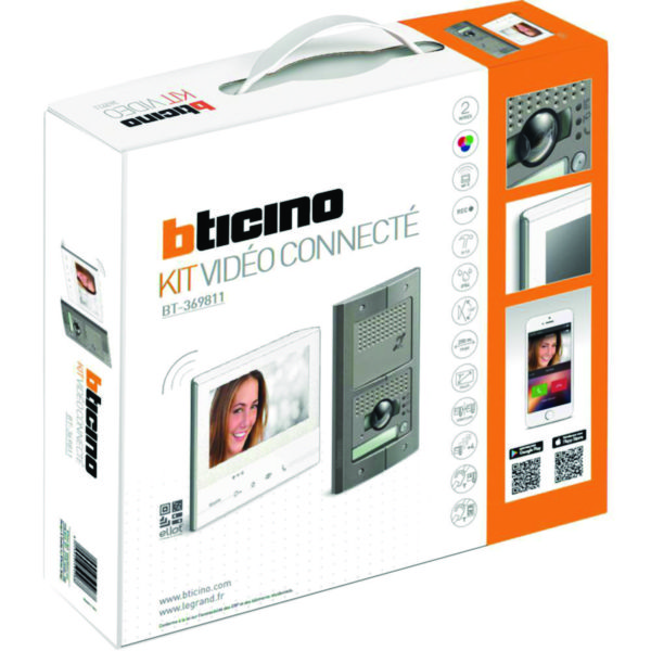 Kit portier pour ERP vidéo couleur mains-libres à mémoire d'image Classe 300X connecté avec platine antivandale
