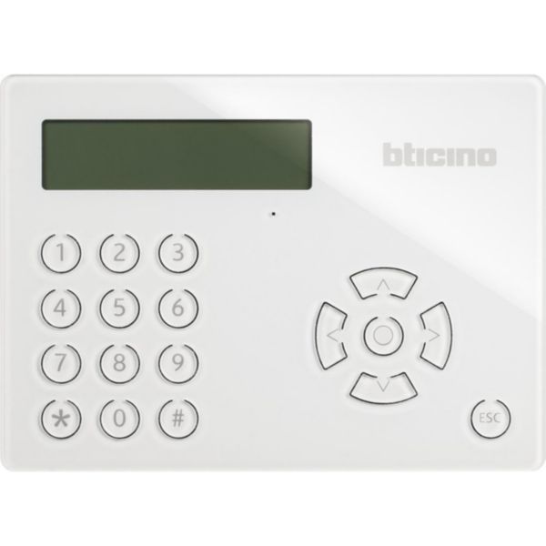 Clavier multifonction pour alarme intrusion MyHOME_Up avec écran LCD, lecteur de badge, microphone et haut-parleur