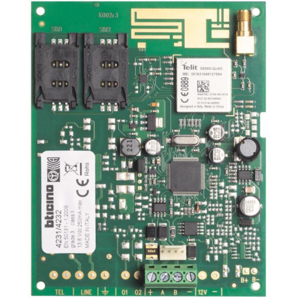 Carte de communication GSM / GPRS pour alarme intrusion MyHOME_Up pour montage dans coffret référence BT4211