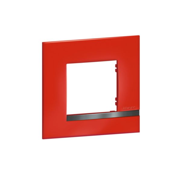 Plaque Altège Collection Déco 1 poste finition Rubis - rouge brillant avec liseré effet aluminium