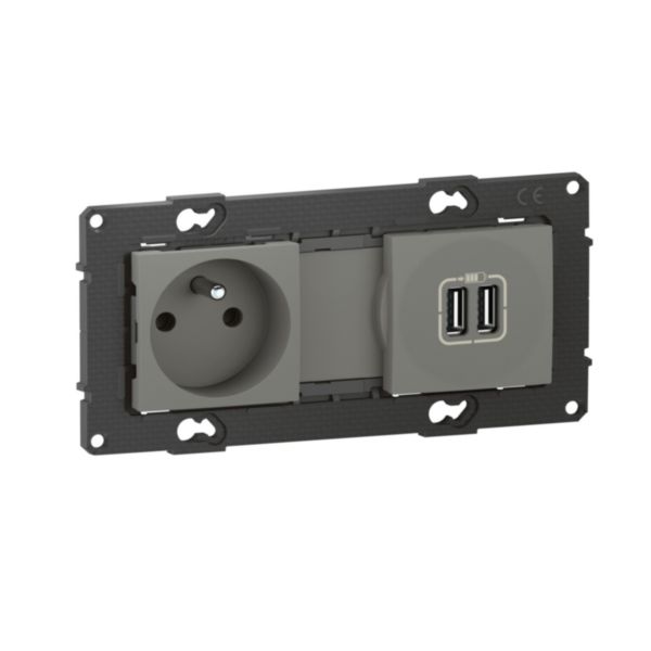 Prise de courant 16A avec prise double USB 3A précâblées Altège avec connexion à bornes automatiques - finition Nuage - Page 8