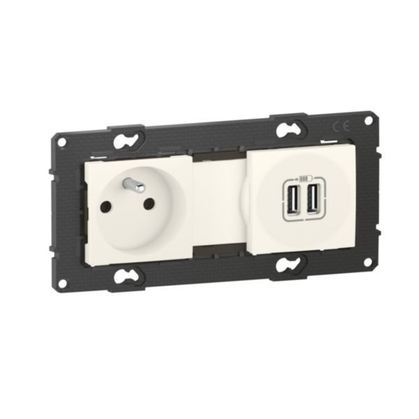 Prise de courant 16A avec prise double USB 3A précâblées précâblées Altège avec connexion à bornes automatiques - finition Neige - Page 7